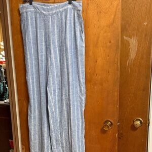 Isaac Mizrahi Blue Striped Pants